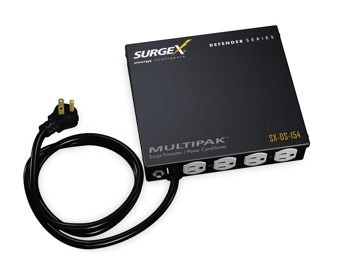 Surge Suppressor and Power Filter, 120V/15A, 4 Receptacles