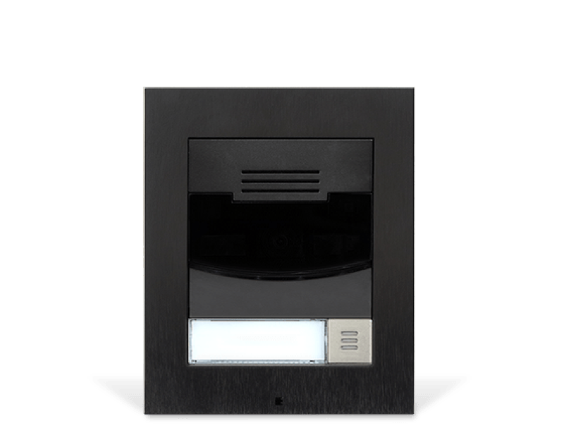 Flush Mount Single Height Door Station Black
