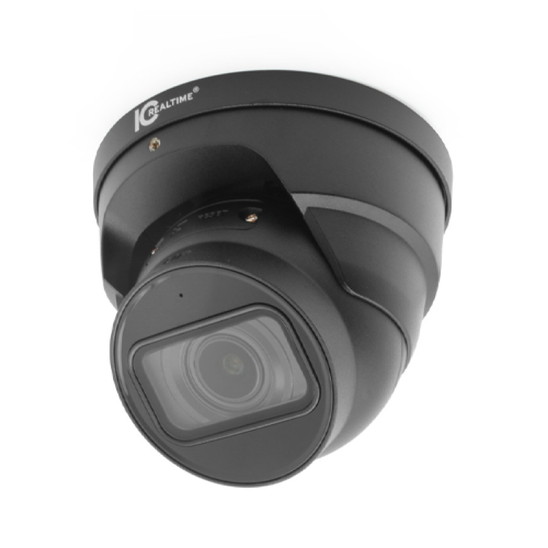 8MP Vandal Eyeball Dome, in/Outdoor, 2.7-13.5MM Varifocal IR - Black