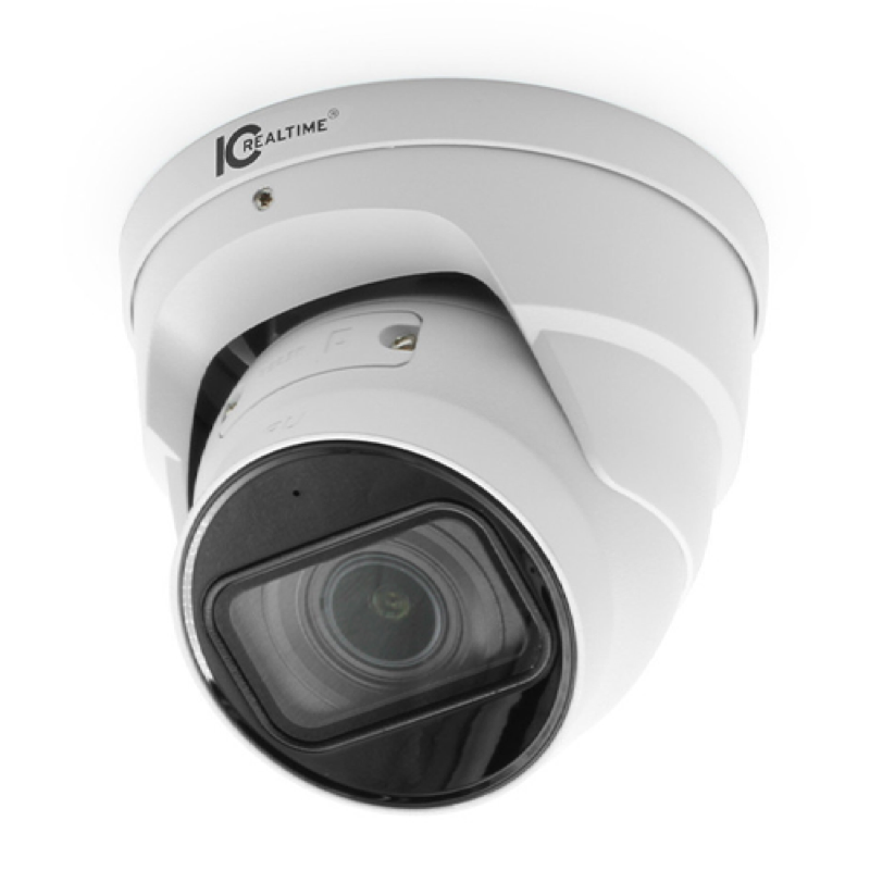 8MP Vandal Eyeball Dome, in/Outdoor, 2.7-13.5MM Varifocal IR - White