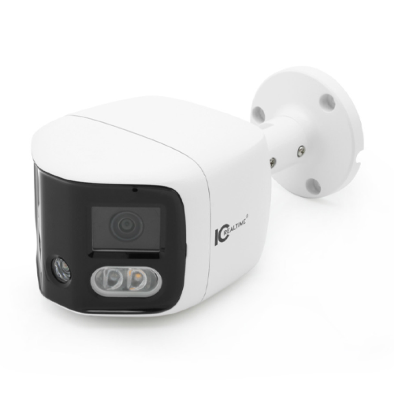 8MP IP Panoramic Full Size Bullet 2.8MM 82FT IR 65FT Warm LED. PoE