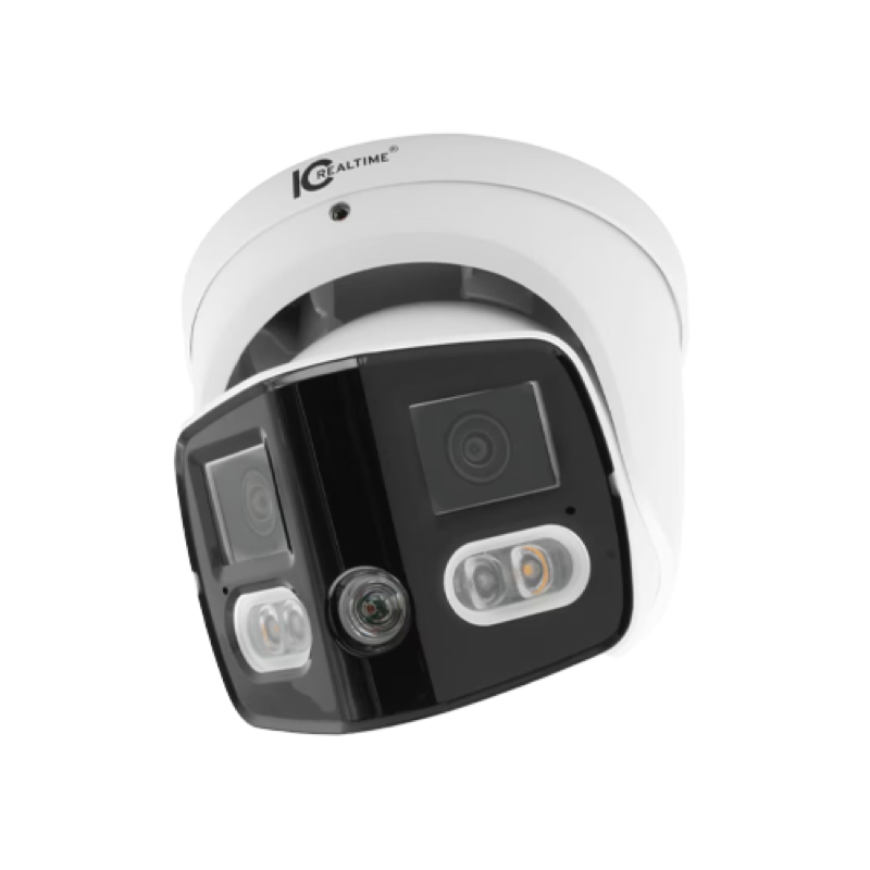 8MP 180 Panoramic Turret Smt IR + Warm LED PoE Active Deterrent