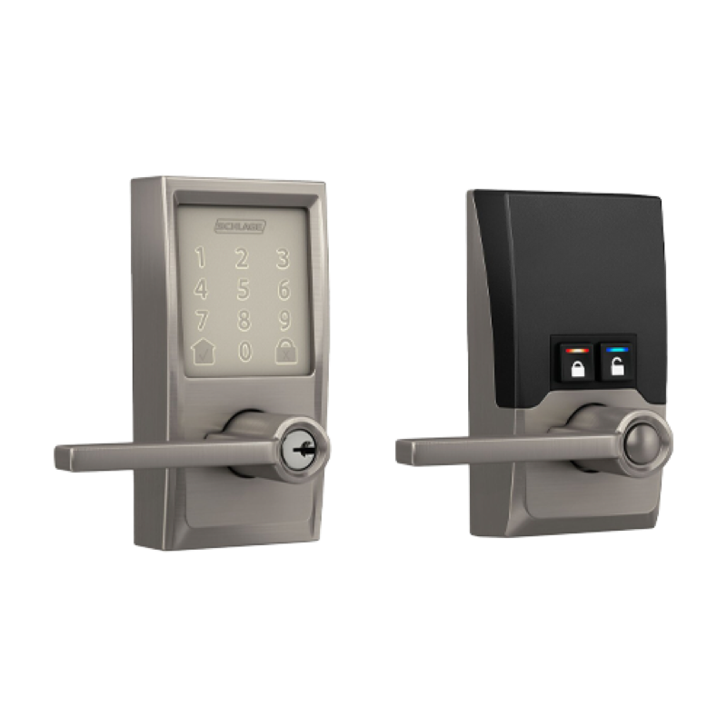 Encode Smart WiFi Lever with Latitude Lever - Century - Satin Nickel