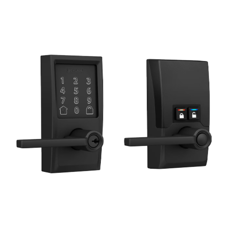 Encode Smart WiFi Lever with Latitude Lever - Century - Matte Black