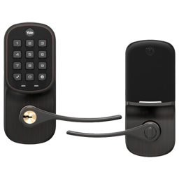 Yale Pushbutton Connected by August Lever - Oil Rubbed Bronze (Permanent)