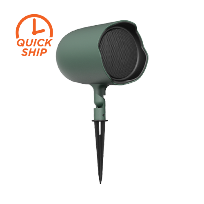 Ground-Stake Speaker, 6.5IN, Coax, Green (Pair)