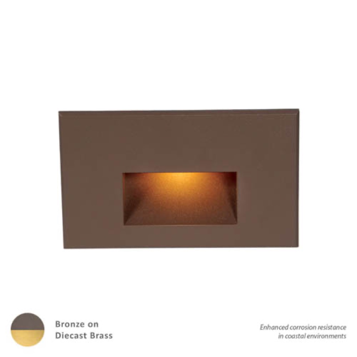 Landscape Step 12V Horiz Rect-Brass - Am