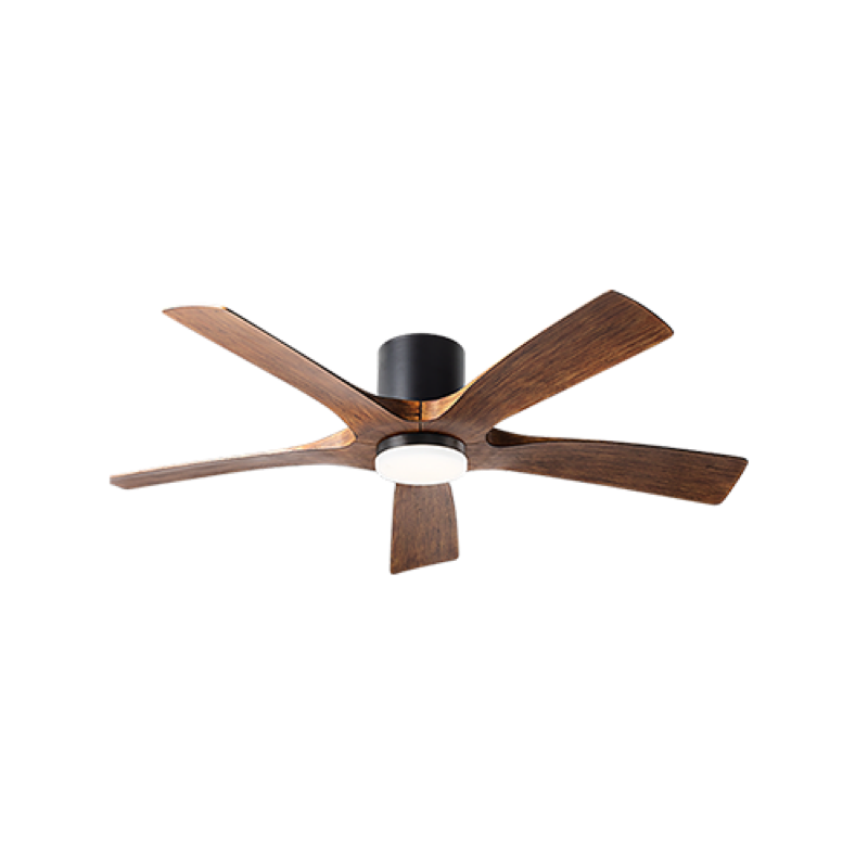 Modern Forms Aviator 5 Ceiling Fan Flush Mount 54IN (Matte Black/Distressed Koa)