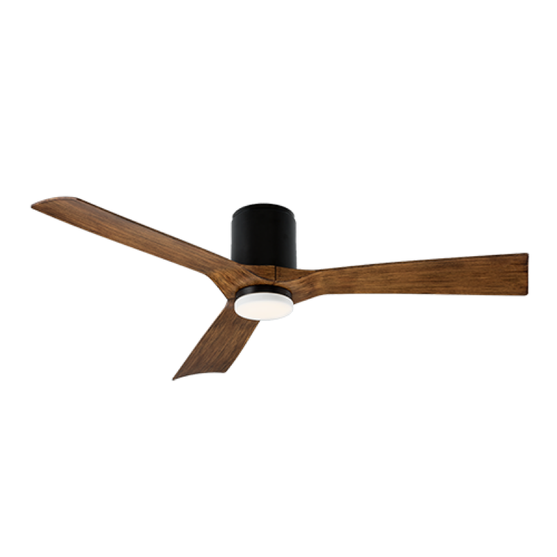 Modern Forms Aviator Ceiling Fan Flush Mount 54IN (Matte Black/Distressed Koa)