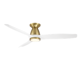 Modern Forms Skylark Ceiling Fan Flush Mount 54IN (Soft Brass/Matte White)