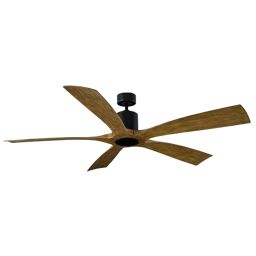 Modern Forms Aviator 5 Ceiling Fan 54IN (Matte Black/Distressed Koa)
