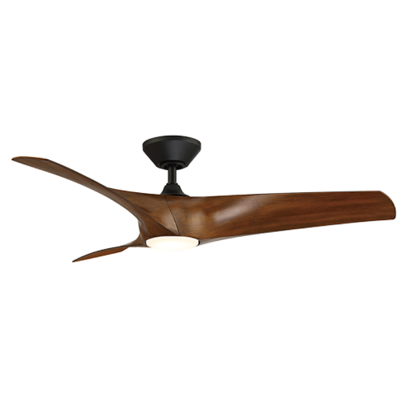 Modern Forms Zephyr Ceiling Fan 52IN 4CCT (Matte Black/Distressed Koa)