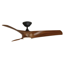 Modern Forms Zephyr Ceiling Fan 52IN 4CCT (Matte Black/Distressed Koa)