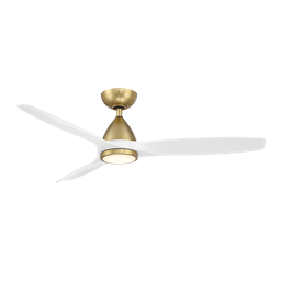 Modern Forms Skylark Ceiling Fan 54IN (Soft Brass/Matte White)