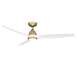 Modern Forms Skylark Ceiling Fan 62IN 4CCT (Soft Brass/Matte White)