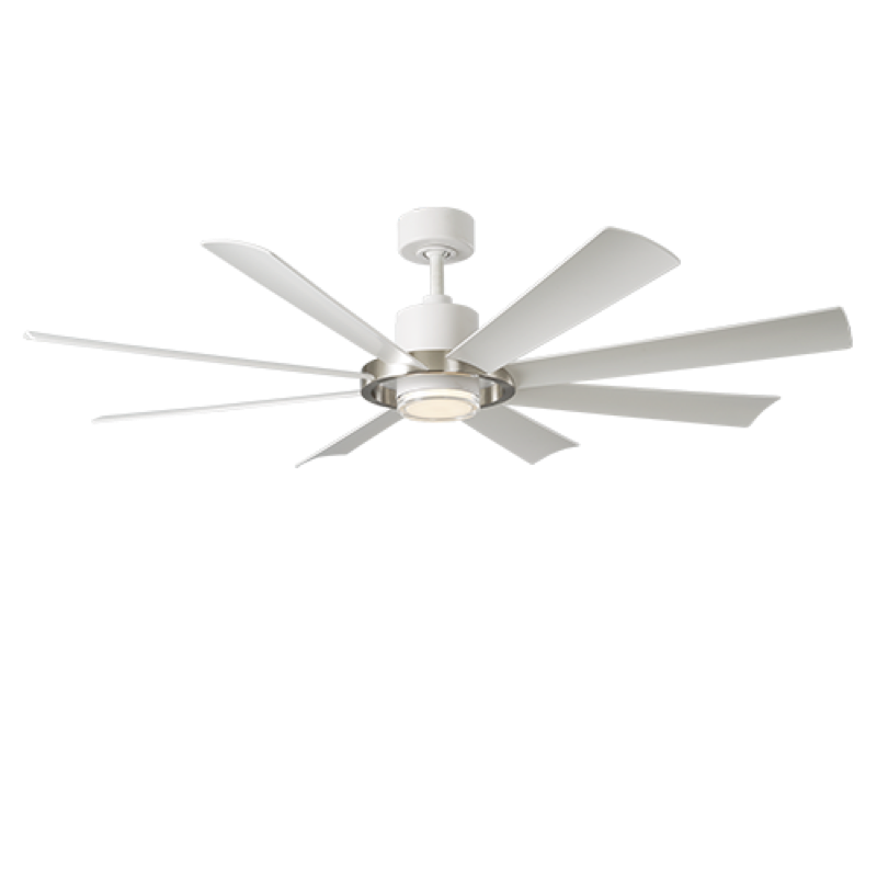 Modern Forms Aura Ceiling Fan 60IN 4CCT (Brushed Nickel/Matte White)