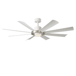 Modern Forms Aura Ceiling Fan 60IN 4CCT (Brushed Nickel/Matte White)