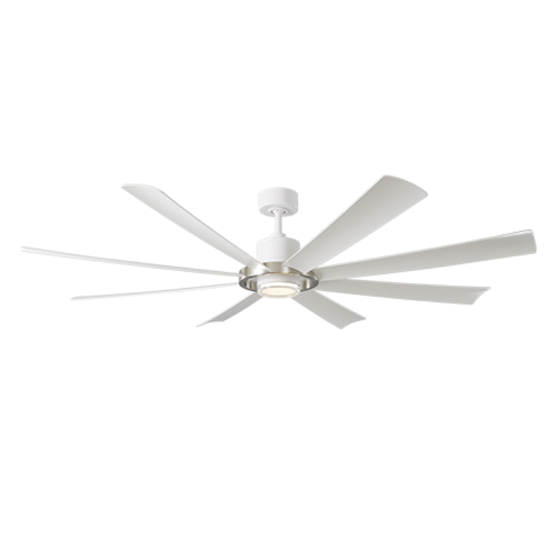 Modern Forms Aura Ceiling Fan 72IN 4CCT (Brushed Nickel/Matte White)