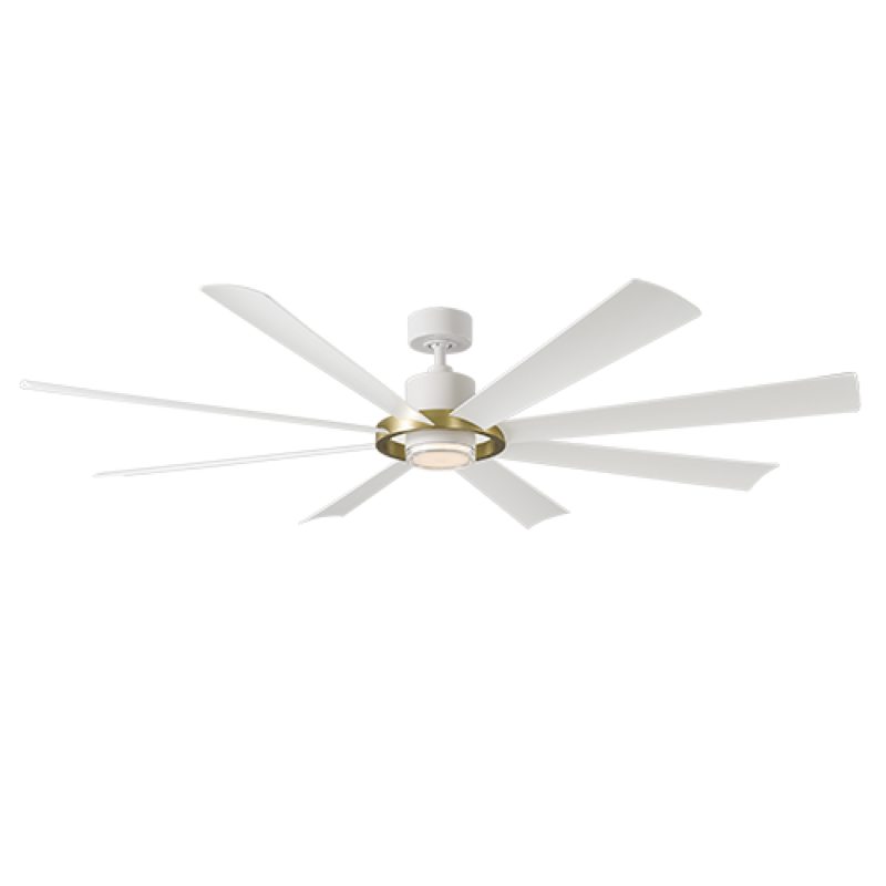 Modern Forms Aura Ceiling Fan 72IN (Soft Brass/Matte White)