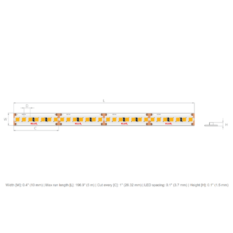 5.6W/FT 10MM Wide 2700K Static White Tape