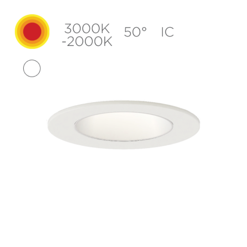 Micro R D F, 7W LED, 30-20K 90+, 50º, Dif, Wh, Wh, Ic, Phase, 1%, NO Enc