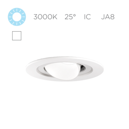 Micro S a F, 9W LED, 3000K 90+, 25º, Dif, Wh, Wh, Ic, Phase, 1%, NO Enc