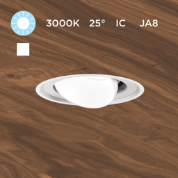 Micro S a M, 9W LED, 3000K 90+, 25º, Dif, Wh, Wh, Ic, Phase, 1%, NO Enc