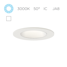 Micro S D F, 9W LED, 3000K 90+, 50º, Dif, Wh, Wh, Ic, Phase, 1%, NO Enc