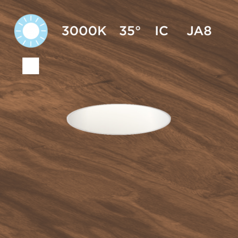 Micro S D M, 9W LED, 3000K 90+, 35º, Dif, Wh, Wh, Ic, Phase, 1%, NO Enc