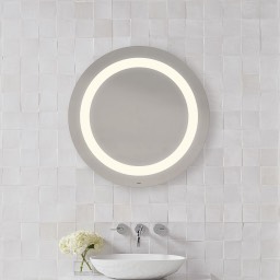 Core Lighted Mirror, Circle, Inset Light Pattern