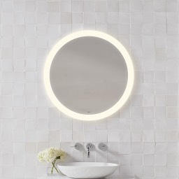 Core Lighted Mirror, Circle, Perimeter Light Pattern