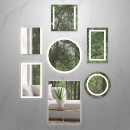 Core Lighted Mirrors, Diameter 40IN, 2700K, Perimeter Light Pattern