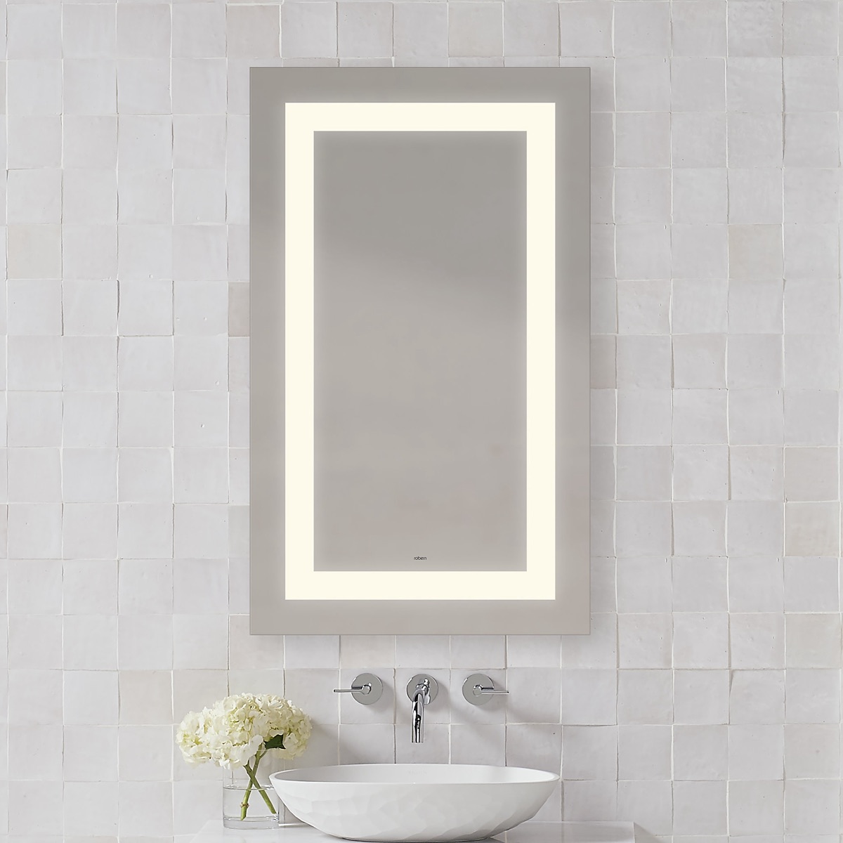 Core Lighted Mirror, Rectangle, Inset Light Pattern