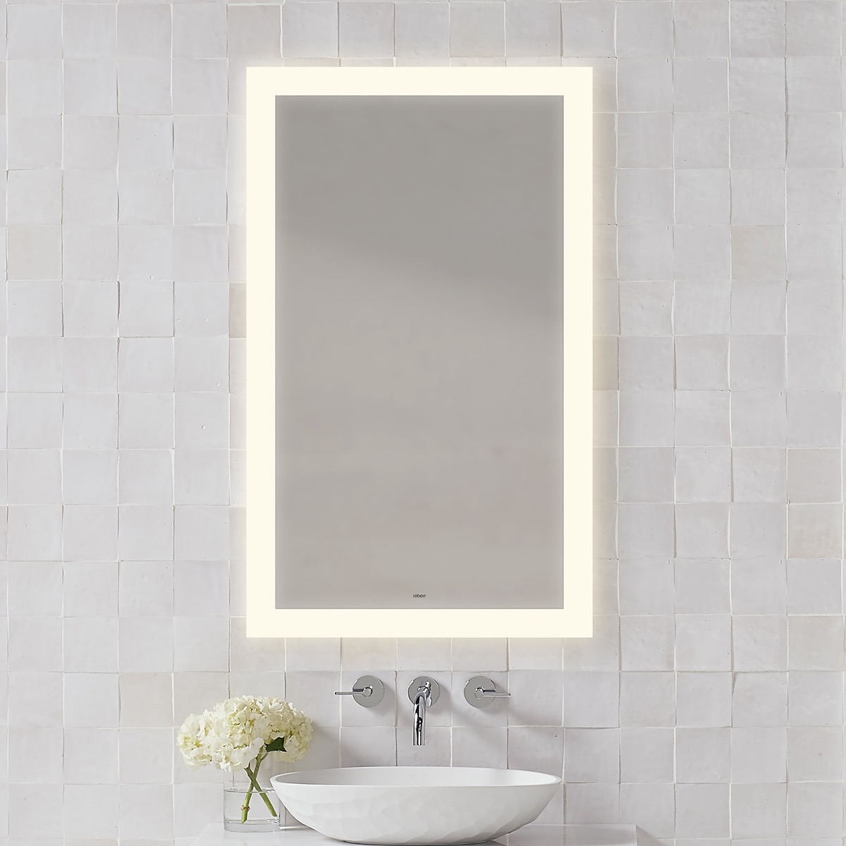 Core Lighted Mirror, Perimeter Light Pattern
